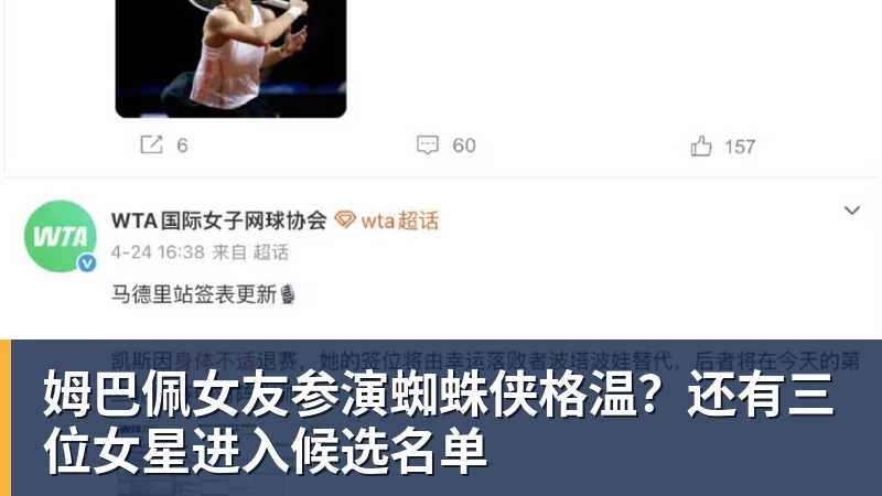 球盟会体育姆巴佩女友参演蜘蛛侠格温？还有三位女星进入候选名单